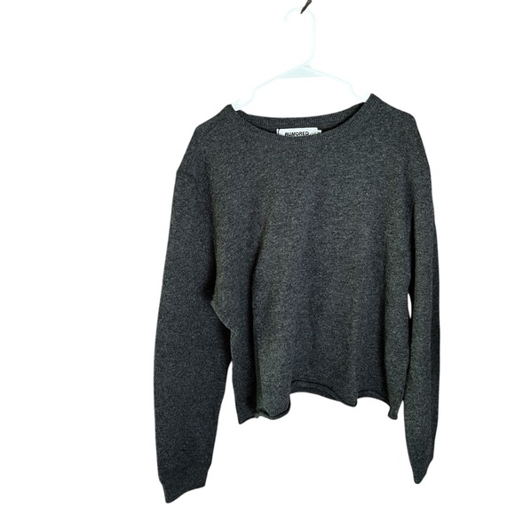 New Rumored Everyday Wool Blend Knit Sweater in Washed Black M Minimalist Chic - Picture 1 of 12
